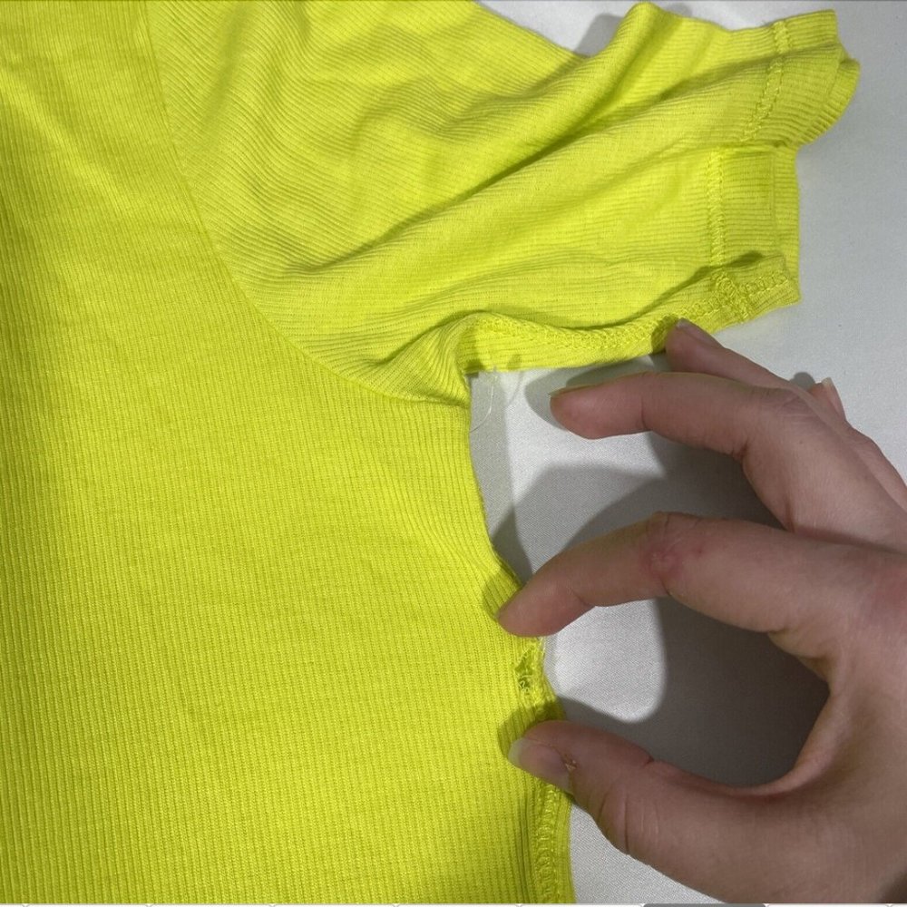 NWD $115 Rag & Bone The‎ Rib Slim Tee in Fresh Lime [ Medium ] #5326 - Picture 8 of 14